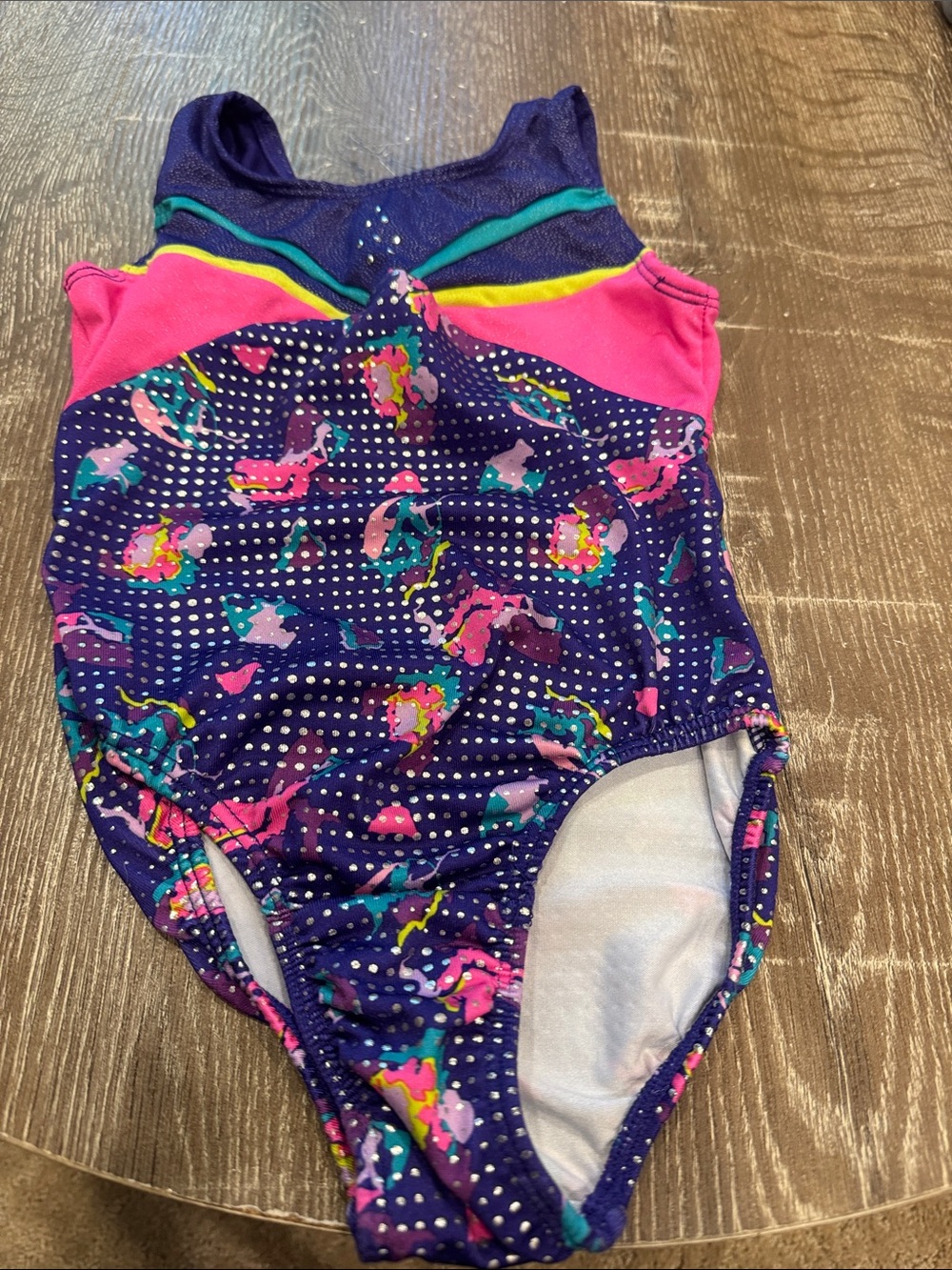 Freestyle Purple Unicorn Print Girls One-Piece Swimsuit with Pink Accents